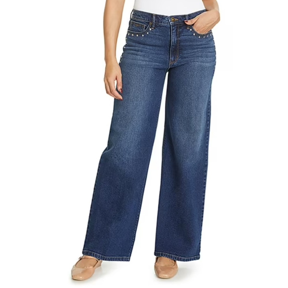 Nine West Dark Blue Flare Jeans - Picture 1 of 5